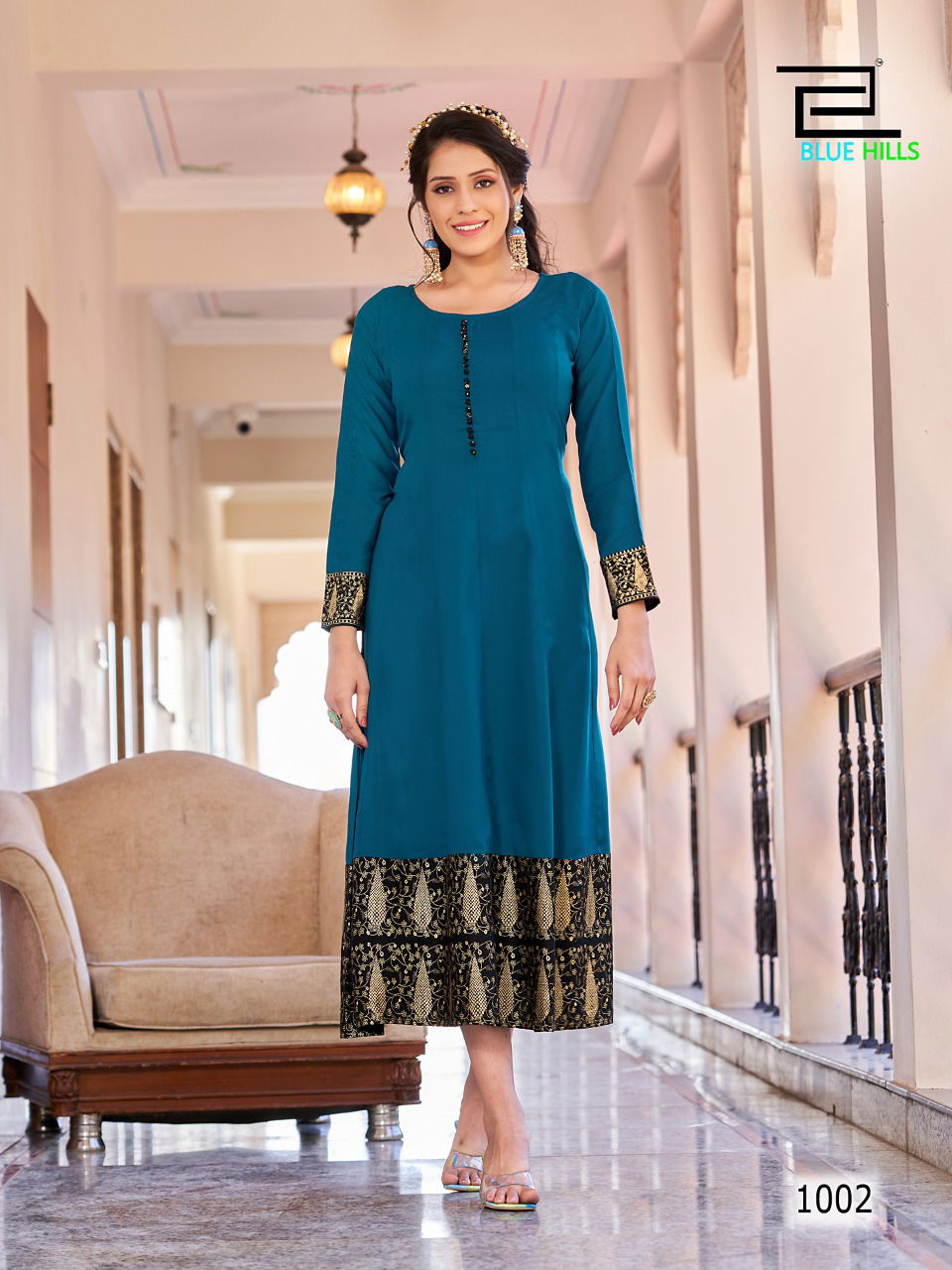 Blue Hills Bliss Fancy Festive Wear Wholesale Anarkali Kurtis Catalog